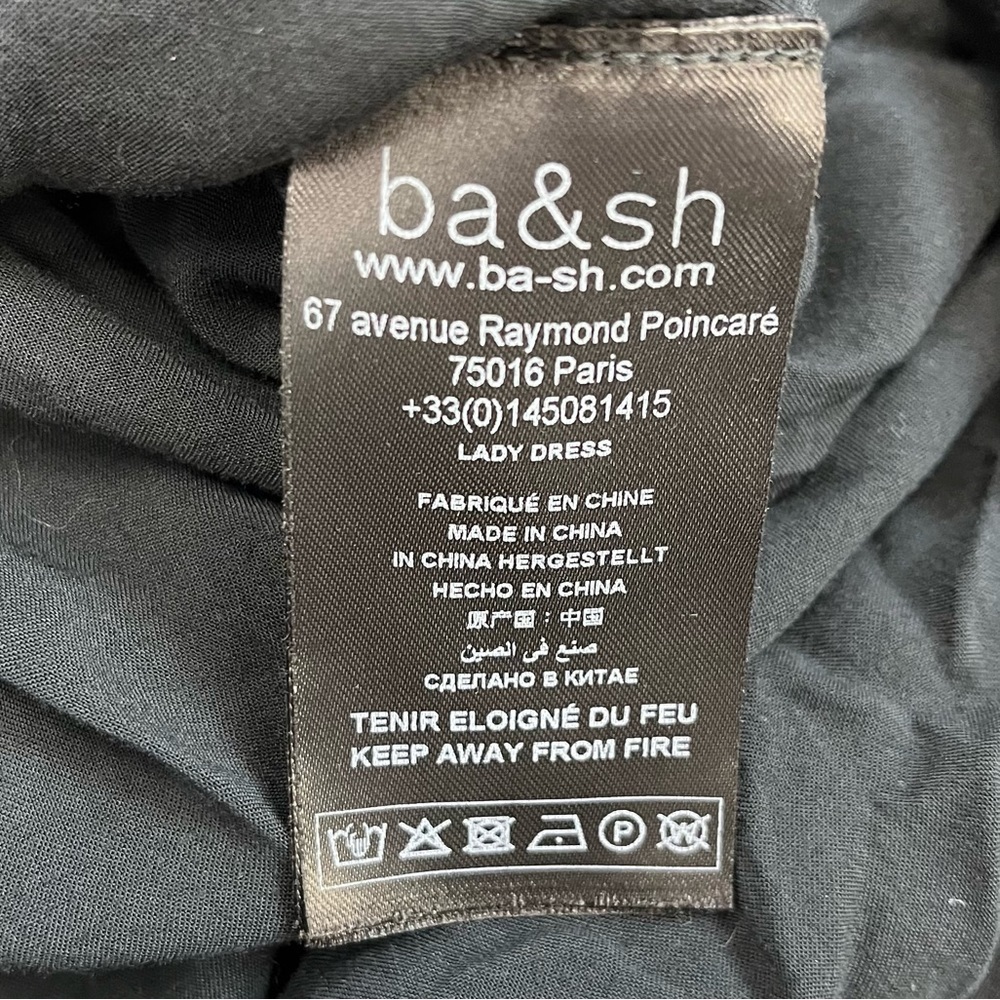 Bash Ba&Sh Viscose Peyton Collared Noir Short Sle… - image 8